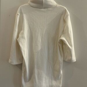 Zara Off-White Ribbed Knit‎ Turtleneck Short Sleeve Top Women’s Size M